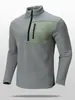 Sudadera de punto con cuello alto y media cremallera para hombre, para primavera y otoño, deportes al aire libre y ocio, manga larga, color liso, top cálido