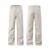 Jeans Anchos Arrugados de Pierna Recta para Hombre de Nueva Colección Primavera/Otoño 2026 Cintura Elástica Trasera Pantalones Largos