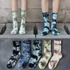 Calcetines Tie-dye Calcetines de Algodón para Hombre Calcetines de Longitud Media Personalizados para Pareja Moda Calcetines de Algodón Degradados Medias Deportivas de Alto Rendimiento para Mujer