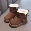 Botas de Nieve para Niñas 2026 Invierno Nuevo Estilo Felpa Adentro Cálidas Suela Gruesa Botines Antideslizantes Botas Grandes de Algodón Suela Suave Antideslizante