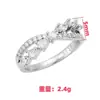 Nuevo Anillo de Temperamento Geométrico con Diamantes Rai en Forma de Gota de Agua Europeo y Americano Anillo Doble Cruzado Moda de Lujo Ligero Estilo Dulce Anillo para Dedo Joyería para Mano