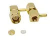 Conector de Crimpagem RF Coaxial SMA Macho em Cotovelo Soldado com Cabo Rg316 Rg174 Cobre Puro Banhado a Ouro Real
