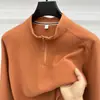 Sudadera con media cremallera de forro polar cepillado de doble cara para hombre, nueva colección otoño/invierno 2026, cuello alto, retiene el calor, cálida, manga larga, capa base