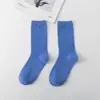 Calcetines para Mujer Transfronterizos, Calcetines de Color Sólido, Calcetines de Media Pantorrilla para Mujer, Calcetines Holgados Zhuji, Calcetines de Color Algodón de Azúcar para Mujer, Venta al por Mayor de Fábrica Coloridos