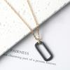 Aço Inoxidável Zircônia Cerâmica Espacial Geométrica Pingente Quadrado Aço Titânio Ouro e Prata Colar Feminino Corrente de Clavícula Ajustável