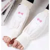 Guantes de Manga de Conejo 2 en 1, Calentadores de Brazo de Felpa Cálidos, Mangas de Brazo Lindas Anti-suciedad Otoño/Invierno para Niñas y Estudiantes