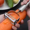 Pelador multifunción de acero inoxidable de tres piezas Gadget multiusos de cocina Pinza para el pelo de pato Rallador para pelar frutas