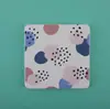 Set de serie de tierra de diatomeas de posavasos redondos y cuadrados, alfombrillas absorbentes y termoaislantes con patrón de animales y plantas estilo japonés