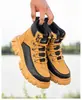 Zapatos de Seguridad para Construcción al Aire Libre para Hombre, Puntera de Acero Resistente al Desgaste, Antideslizantes, Zapatos de Trabajo Duraderos, Botas de Seguridad Cómodas y Duraderas al por Mayor