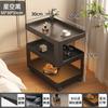 Mesa de noche de hierro forjado Estilo crema Gabinete de almacenamiento móvil para dormitorio Nuevo estante de almacenamiento creativo Mesa de noche sin instalación