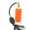 Botella de perfume redonda tipo airbag con rayas verticales, botella de perfume de vidrio, 100 ml, botella de spray de perfume tipo airbag