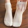 Calcetines Cortos Finos Transpirables de Malla Hueca para Mujer Primavera Verano Japonés Ins Moderno Simple Color Sólido Casual Versátil Calcetines Cortos