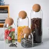 Potes de Vidro Resistentes ao Calor Atacado, Potes Selados, Garrafas para Exibição de Chá de Flores e Frutas, Grãos de Café, Potes de Armazenamento Redondos Domésticos com Tampa de Cortiça