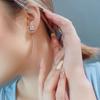 Pendientes de moissanita de cuatro garras de plata esterlina 925 transfronterizos, sencillos, superllamativos, de alta calidad, con incrustaciones de princesa y diamantes cuadrados, a la moda.