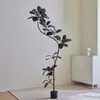 Árbol de Goma Black Diamond Planta Verde Artificial Decoración de Sala de Estar de Lujo de Gama Alta Planta Falsa Biónica Grande de Pie Estilo Wabi-Sabi