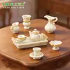 Serie de mini juegos de té retro estilo europeo para micropaísajes, accesorios de decoración DIY para casas de muñecas y pequeños adornos de mesa