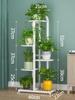 Prateleira de flores verde para ambientes internos, multicamadas, de ferro forjado, leve, luxuosa, varanda, vaso de flores de clorofila carnuda, suporte de armazenamento de chão para sala de estar