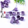 Combinação de Enfeites Quadrados de Ametista Fantasia a Granel Amethysto Grão Branco Açucarado Grãos Quadrados de Cascalho de Ametista Pedra Quadrada Nua Pedra Natural