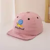 Chapéu de Aba Macia para Bebês e Crianças Pequenas, Estilo Fino de Primavera, Bordado de Animal Fofo, Boné de Beisebol de Algodão com Proteção Solar para Crianças