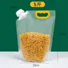 Bolsa Portátil con Pico Auto-Soportante, Bolsa Sellada de Plástico Transparente para Almacenamiento de Granos, Bolsa Doméstica para Empaque de Arroz, Bolsa a Prueba de Humedad