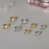 Qianjia Plata de Ley S925 Mini Circonita Estrella de Cinco Puntas Pendiente Stud Estrella Strass Clip de Oreja Brazaletes Pequeños para Orejas para Mujeres