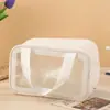 Bolsa Cosmética Transparente de Color Sólido Simple de una Sola Capa Esmerilada Bolsa de Almacenamiento Separada para Seco y Húmedo Portátil de Viaje Neceser de Viaje