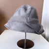Chapéu Fashion de Gaze Leve Plissada Artística Super Fada Faz o Rosto Parecer Menor Chapéu de Pescador Feminino Outono Cor Sólida Versátil Proteção Solar Chapéu Bucket