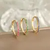Pendientes de Aro de Lujo Europeos y Americanos Transfronterizos de Moda Hip-Hop con Diseño Moderno y Único, Sensación de Alta Gama e Incrustaciones de Circonita de Colores
