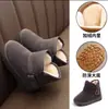 Botas de Neve para Meninas com Forro de Pelúcia, Antiderrapantes, de Cano Médio, Sapatos Macios para Crianças Pequenas, Botas Quentes, Grossas e Estilosas para Meninos