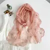 Bufanda Pequeña de Seda Bordada con Encaje Tridimensional Estilo Coreano Bufanda para la Cabeza de Moda Estilo Occidental Primavera y Verano Elegante Cinta Decorativa para el Cabello Bufanda Larga