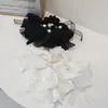 Scrunchie de Renda com Pérolas Estilo Coreano para Mulheres Laço de Alto Padrão Pérola Brilhante Strass Acessório de Cabelo Elástico para Rabo de Cavalo Baixo