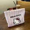 Nuevo Bolso de Gato a Cuadros Azules Alta Apariencia Versátil para Viaje Gran Capacidad Lona Bolsa de Almacenamiento para Maquillaje