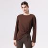 Ropa de Yoga para Otoño e Invierno Blusas para Mujer de Manga Larga Secado Rápido Deportivas Holgadas Fitness Pilates Ropa de Entrenamiento Transfronteriza Nuevo Estilo