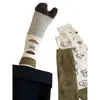 Calcetines de punta de cachorro color verde para mujer de principios de otoño, estilo casual de dibujos animados lindos japoneses, calcetines versátiles y juveniles hasta la mitad de la pantorrilla
