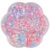 Conjunto de Caixa de Flores de Ameixa Pérola Artificial Semicírculo Ab Colorido Patch para Unha de Base Plana Cor Mista Acessórios de Joia Capa de Celular DIY
