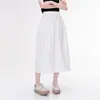 Falda Casual Elástica para Mujer Estilo Verano 2026, Diseño Clásico de Color Sólido con Botones de Flor, Falda Adelgazante, Moderna