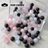 DIY Preto e Branco Cinza Pó Resina Olho de Gato Contas Redondas Contas Soltas Corrente para Celular Contas Furo Reto Joias para Usar Pulseira Colar Contas