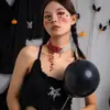 Colar Europeu e Americano Novo Sangue Gota Borla Pérola Halloween Brincadeira Contas Corrente de Clavícula Multicamadas Colar Exagerado Personalizado