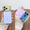 Adecuado para funda de teléfono magnética láser Apple 17 Pro Max, cubierta protectora antichoque mate camaleón iPhone 16 15