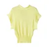 Nuevo Producto Verano 2026 Ropa de Mujer Transfronteriza Europea y Americana de Manga Corta con Cuello en V de Punto Ceñido a la Cintura Manga Corta W08 20007