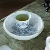 Acessórios para Cerimônia do Chá das Dinastias Tang e Song, Suporte de Bule de Cerâmica, Azul e Branco Pintado à Mão, Bandeja de Chá Doméstica, Conjunto de Chá Kung Fu, Bandeja de Chá Seca, Base para Bule