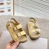 Zapatos de verano infantiles retro esmerilados, sandalias infantiles de corcho, sandalias Birkenstock para niñas, zapatos romanos antideslizantes de suela blanda