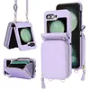 Adequado para Capa de Celular com Porta-Cartão de Couro Samsung Z Flip8 Capa Protetora Carteira com Zíper Transversal Samsung Z Flip7