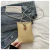 Mini Bolso de Paja Arcoíris de Verano para Mujer 2026 Nuevo Nicho Elegante Bolso de Hombro Bolso Cruzado para Teléfono
