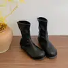 Botas de moda versátiles, sencillas y lindas, que aumentan la altura, tendencia 2026, de cuero, para uso diario, de ajuste ceñido, botas cortas versátiles.
