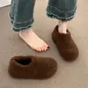 Pantuflas de Media Caña Peludas con Suela Gruesa de Felpa para Mujer 2026 Nuevas Otoño/Invierno sin Cordones Botas de Nieve Pantuflas de Algodón Cerradas con Forro de Terciopelo