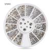 Joias para Unhas Transfronteiriças Nail Flats Base Colorida Liga de Diamante Formato Especial Branco AB Strass Joias 12 Grades Giratório Atacado