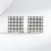 Pendientes Cuadrados de Diamante Completo Simples y Elegantes para Mujer, Microincrustados con Circonita, Pequeños, Frescos y Versátiles para el Uso Diario