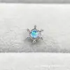 Aleación de Titanio ASTMF-136 Aurora Aobao Copo de Nieve Rueda Pendientes G23 Titanio OPAL Labio Stud Pendientes Cabeza de Piercer