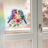 Fun-j006 laser galhos coloridos pássaro flores janela de vidro embelezamento adesivos decorativos para janela atacado
